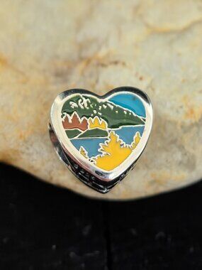 Vermont Maple Leaf Heart Charm, S925 Silver